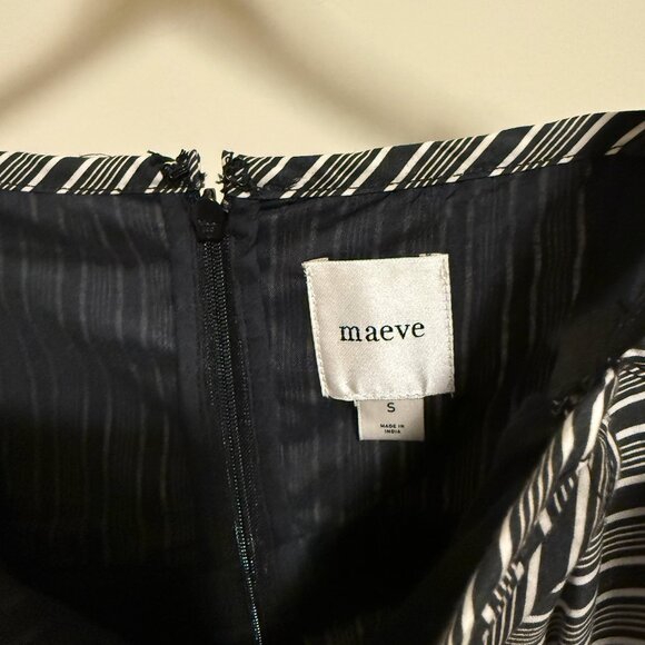 NWT By Anthropologie Black & White Stripe Square-Neck Asymmetric Romper Dress S - Picture 9 of 16